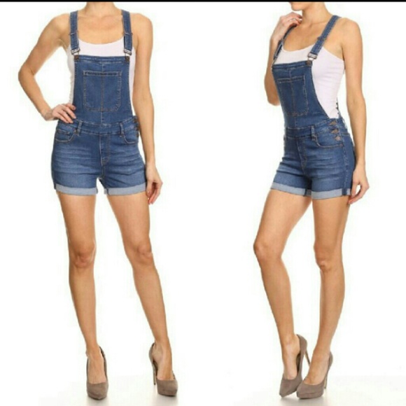 EnJean Denim - EnJean Womens 90's Babe Denim Short Overalls